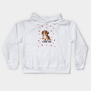 I Love My Dogs Kids Hoodie